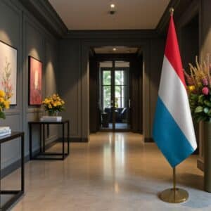 drapeau Luxembourg avec mat