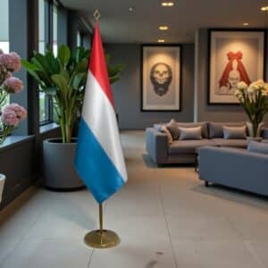 drapeau Luxembourg avec pied