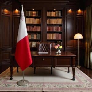 drapeau Malte sur socle