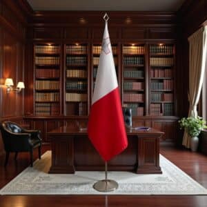 drapeau Malte sur socle