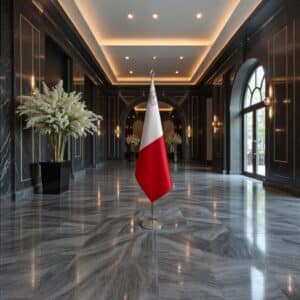 drapeau Malte avec socle