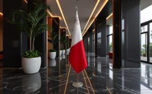 drapeau Malte sur socle