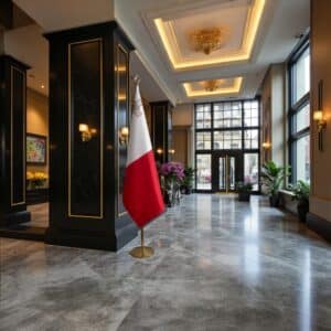 drapeau Malte avec mat