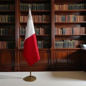 drapeau Malte avec pied