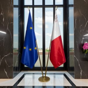 drapeau Malte avec pied