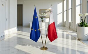 drapeau Malte avec pied