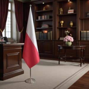 drapeau Pologne avec pied