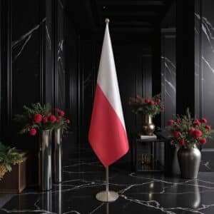 drapeau Pologne avec pied