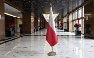 drapeau Pologne sur pied