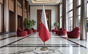 drapeau Pologne sur pied