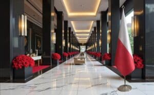 drapeau Pologne sur pied