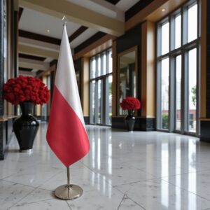 drapeau Pologne sur pied