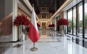 drapeau Pologne sur pied