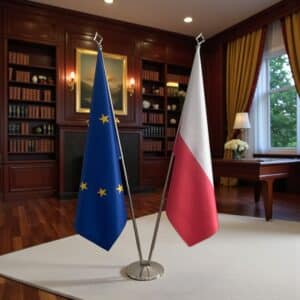 drapeau Pologne et UE