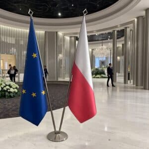 drapeau Pologne et UE
