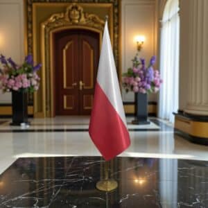 drapeau Pologne avec socle