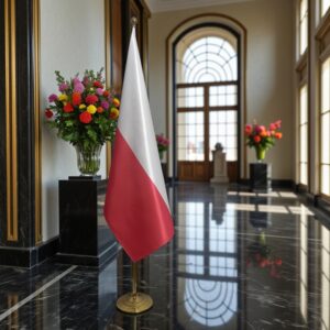 drapeau Pologne avec socle