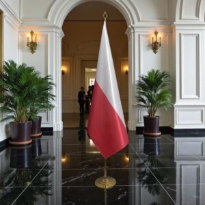 drapeau Pologne avec socle