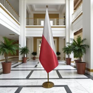 drapeau Pologne avec socle