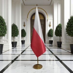drapeau Pologne avec socle