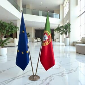 drapeau Portugal avec pied