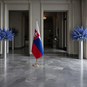 drapeau Slovaquie avec socle