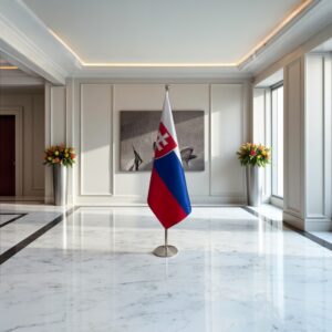 drapeau Slovaquie avec socle