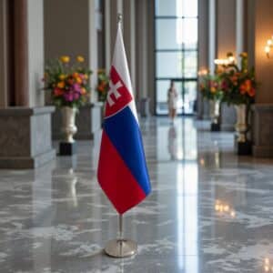 drapeau Slovaquie avec pied