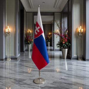drapeau Slovaquie avec pied
