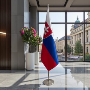 drapeau Slovaquie avec socle
