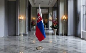 drapeau Slovaquie avec pied