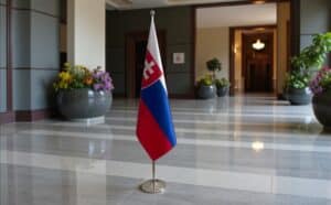 drapeau Slovaquie avec pied