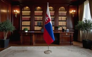 drapeau Slovaquie avec pied