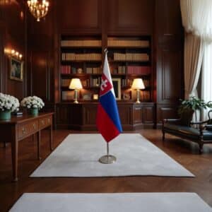 drapeau Slovaquie avec pied