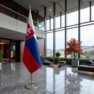 drapeau Slovaquie avec pied