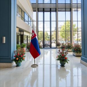 drapeau Slovaquie avec pied