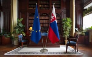 drapeau Slovaquie sur pied