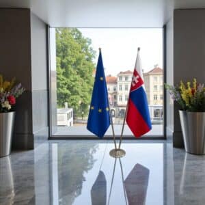 drapeau Slovaquie sur pied