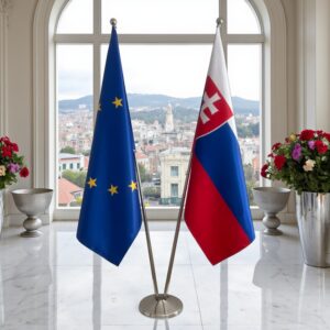 drapeau Slovaquie sur pied