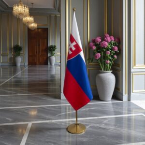 drapeau Slovaquie avec socle