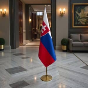 drapeau Slovaquie avec socle