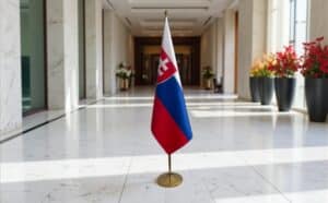 drapeau Slovaquie avec socle