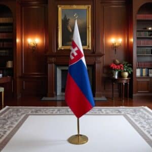 drapeau Slovaquie avec socle
