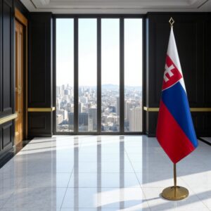 drapeau Slovaquie avec socle