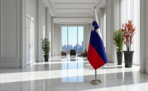 drapeau Slovenie avec pied