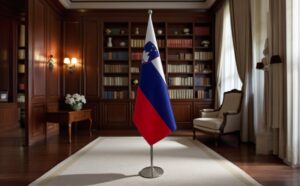 drapeau Slovenie avec pied