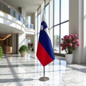 drapeau Slovenie avec socle