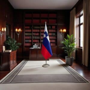drapeau Slovenie avec socle