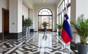 drapeau Slovenie avec socle