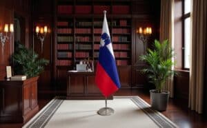 drapeau Slovenie avec socle